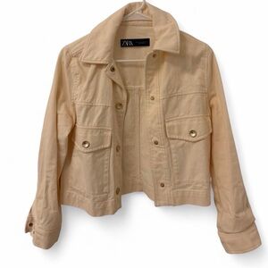Zara Women's Cream Jean Jacket